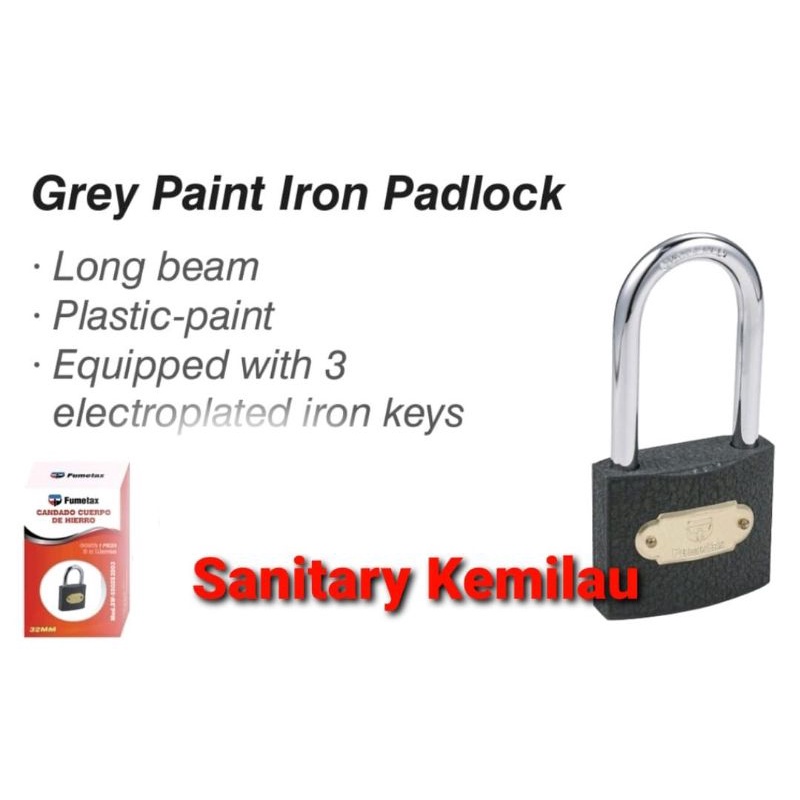 FUMETAX - Iron Padlock - Gembok Pagar Rumah Warna Grey 50 mm - Gembok Rumah / Gudang