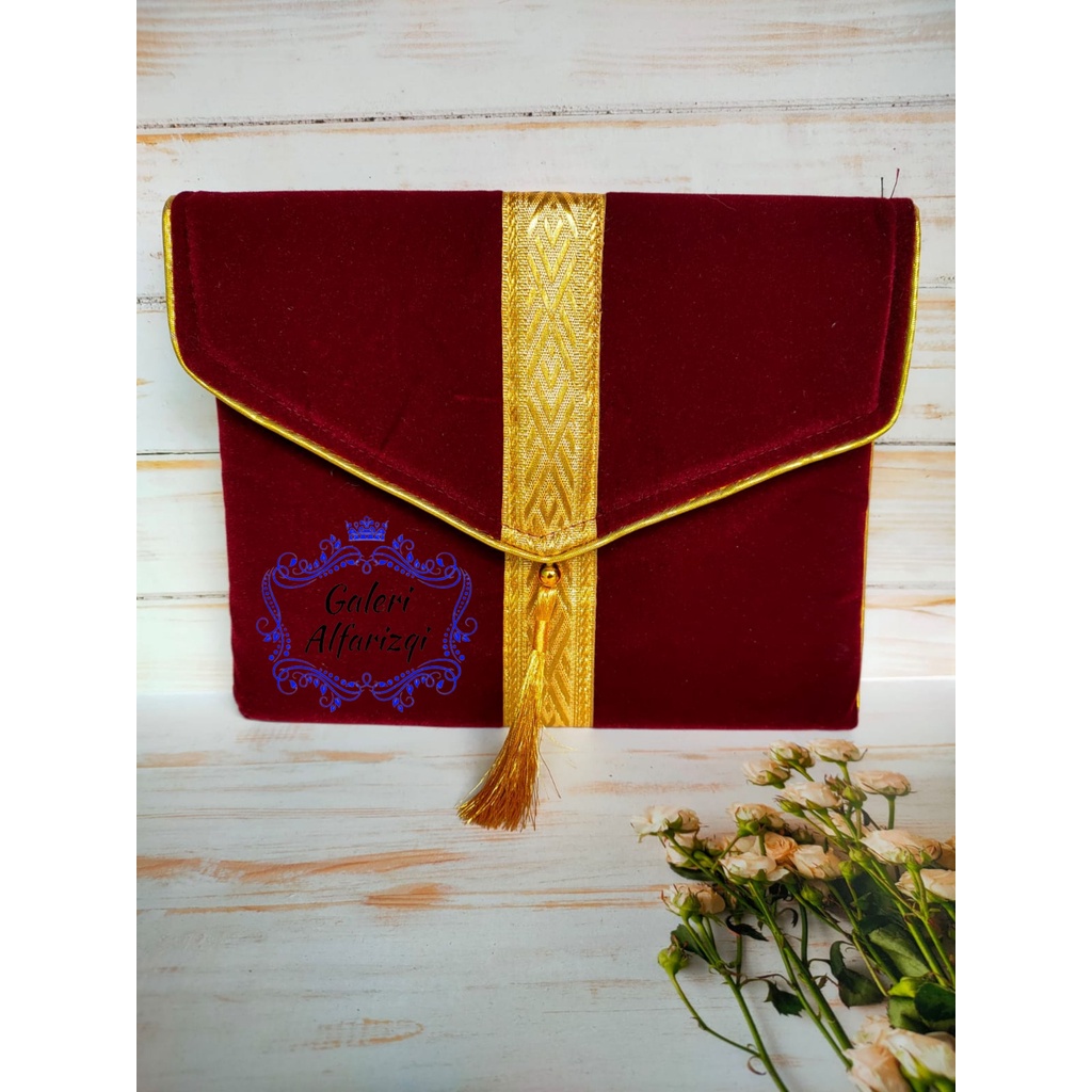 Dompet Pouch Tempat Buku Yasin Majmu Syarif Murah Bahan Bludru