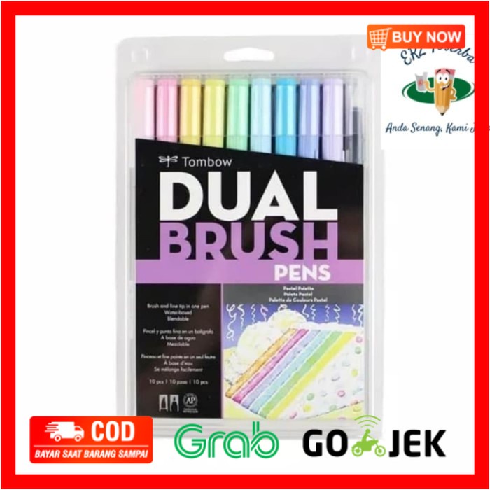 

(BISA COD) Tombow ABT Dual Brush Pen Color Set 10 Pastel Palette, Brushpen