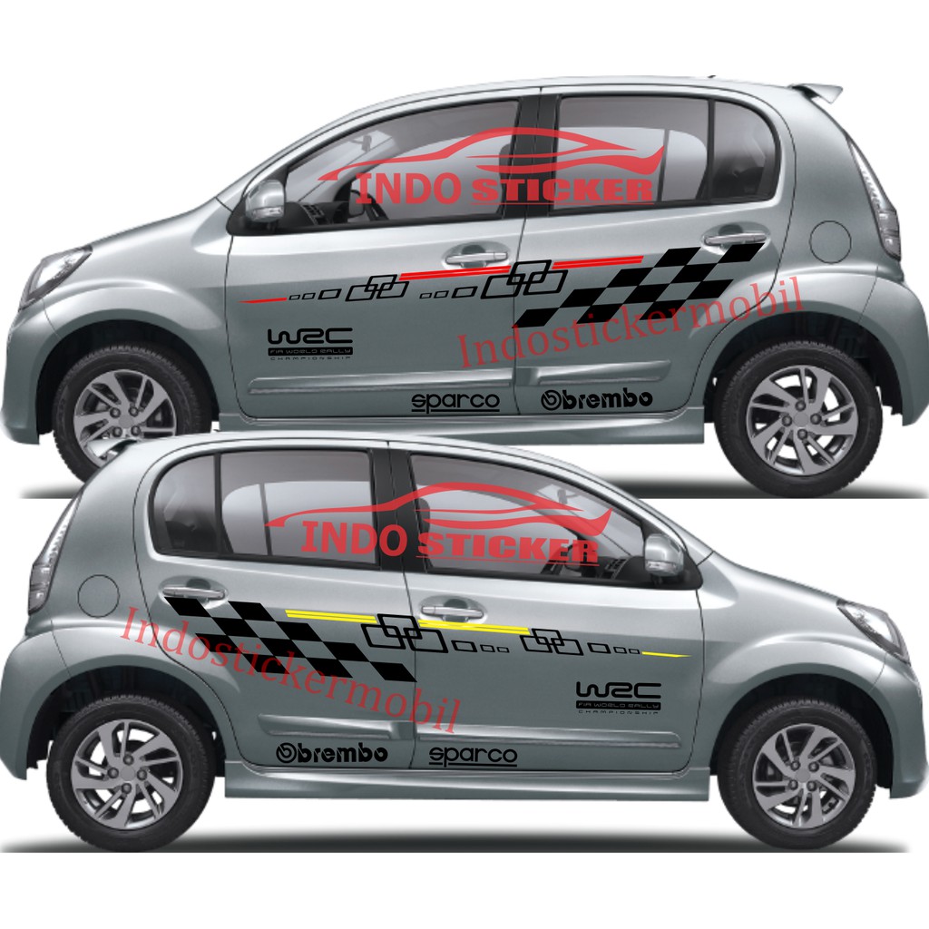 Sticker mobil sirion stiker sticker mobil daihatsu sirion sporty  sticker list body samping agya