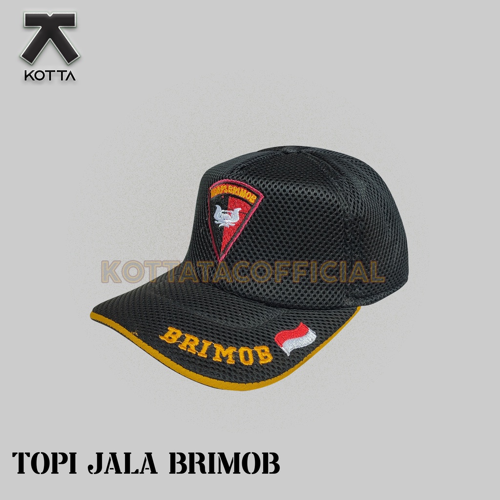 TOPI JALA BRIMOB - TOPI JARING BRIMOB - TOPI POLISI -TOPI BRIMOB HITAM