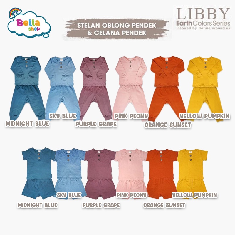 LIBBY EARTH SERIES SETELAN BAJU OBLONG PENDEK SETELAN BAJU OBLONG PANJANG - BELLA SHOP