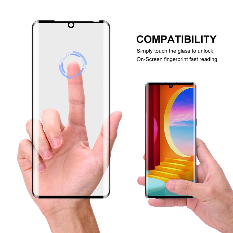 Pelindung Layar Tempered Glass 9H 3d Curved Full Cover Slim Anti Pecah Untuk LG Velvet