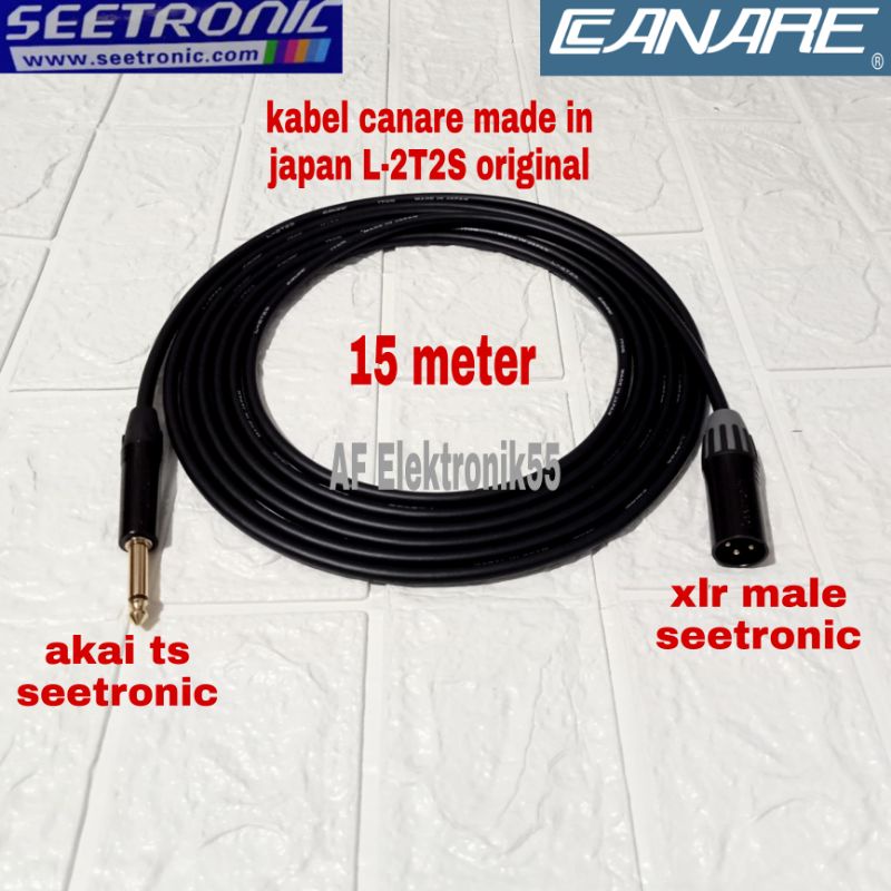 Kabel Canare Jack XLR Male To Akai 6.5 Mm Black 15 Meter Original