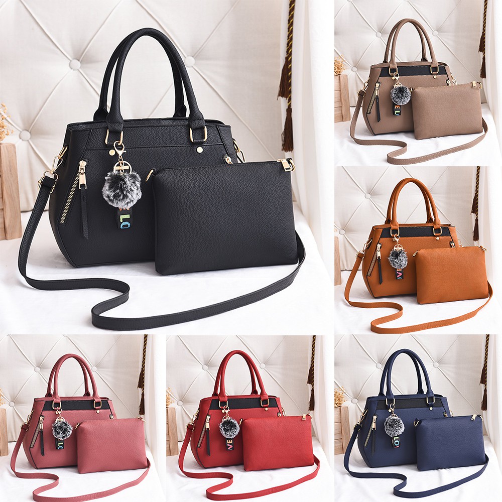 VC84631 PROMO TAS TANGAN 2 IN 1 CANTIK MURAH MERIAH BONUS GANTUNGAN DAN POM2, ADA TALI PANJANG