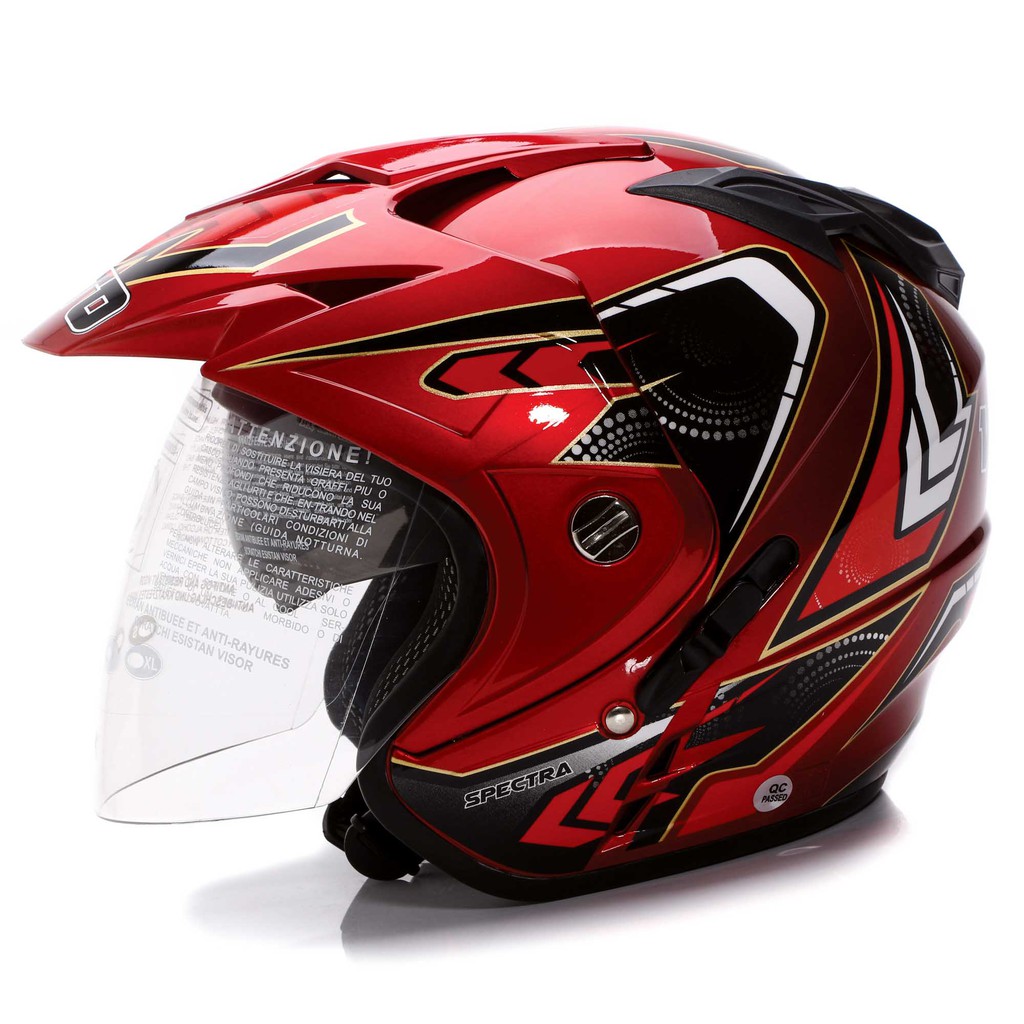 [Helm Dewasa] WTO Helmet Impressive - Spectra - Candy Red + Promo Gratis Sarung Tangan