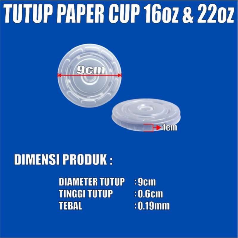 Tutup Paper Cup 16oz 22oz Per Pack Hanya Lid Gelas Kertas 16 oz 22 oz Murah