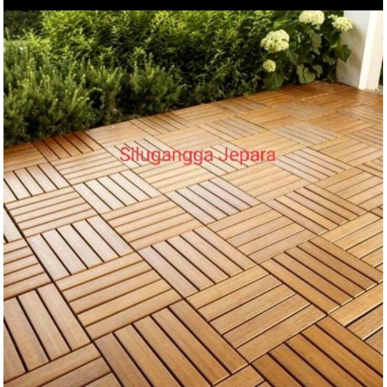 Jual Lantai Kayu Jati Decking Tile Parquet Kayu Jati Ubin Kayu