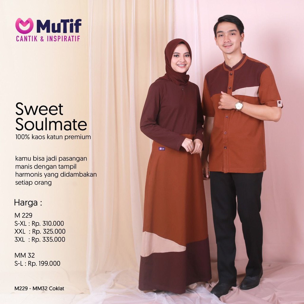 Sarimbit MUTIF COUPLE Mutif 209 Burgundy MM 32 Coklat Bata