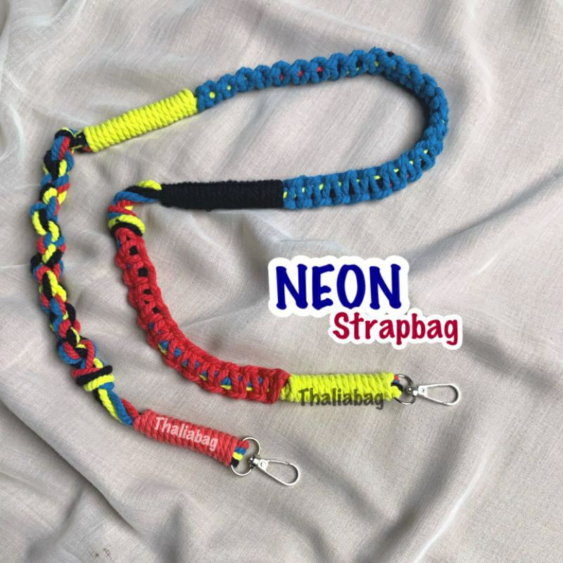 READY STOK STRAP BAG MACRAME NEON BY THALIABAG// HANDMADE MACRAME// TALI TAS MURAH// PUFFY STRAP// SLINGBAG// SHOULDERBAG