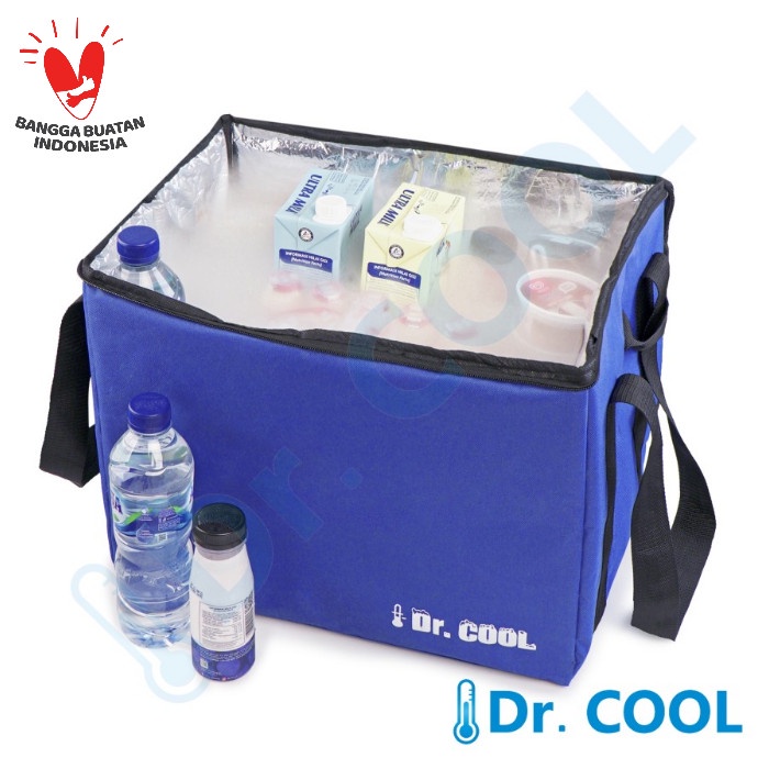 Dr Cool  40x30x30cm Tas Thermal Aluminium Cooler Bag Kurir Delivery Makanan Gofood Gosend Pendingin 
