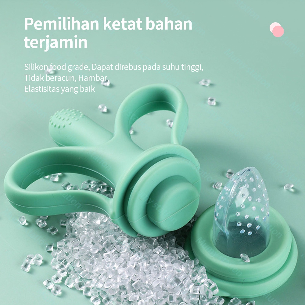 Mumystation 2 in 1 teether + empeng bayi Bahan silikon dot bayi lembut