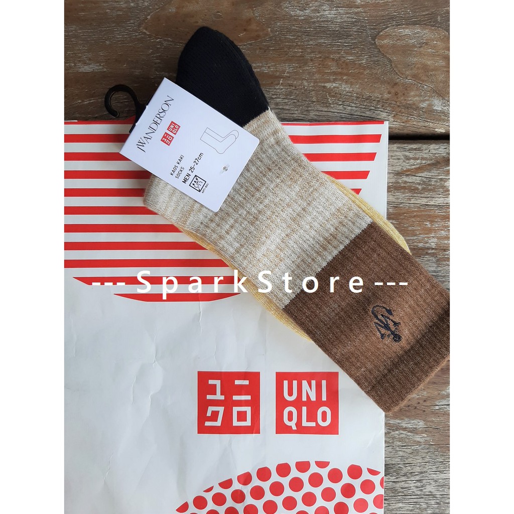 [NEW][BARU] Uniqlo x JW Anderson Kaos Kaki Block Socks Coklat Krem