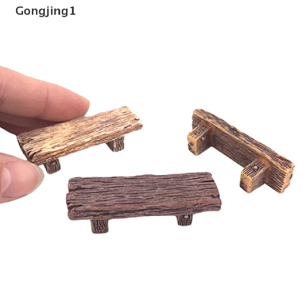 Gongjing1 2Pcs Miniatur Bangku Taman Untuk Dekorasi Rumah Boneka