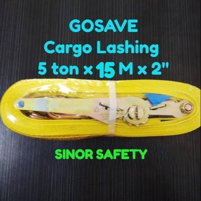 GOSAVE Webbing Cargo Lashing Belt Ratchet Tie Down Trackbelt Rachet 5Ton x 15Mtr