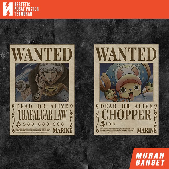 Poster Bounty One Piece | Ukuran A4 | Poster One Piece | Poster Anime