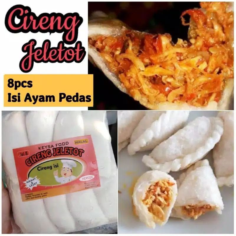 Cireng jeletot isi Ayam Suir Pedas