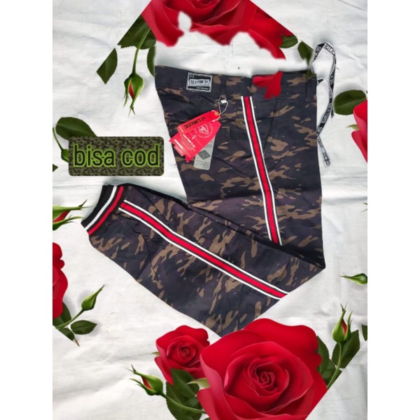 Celana joger pria camo army loreng forward