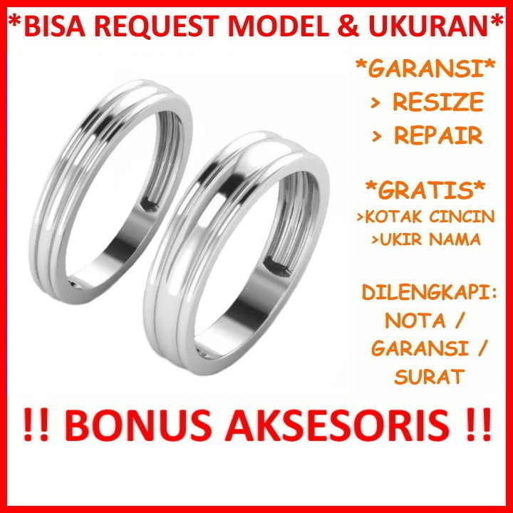 Gratis Ukir Nama Garansi Silver Asli Bisa Pesan Model Cincin Couple Perak Tunangan Mas Kawin Id584