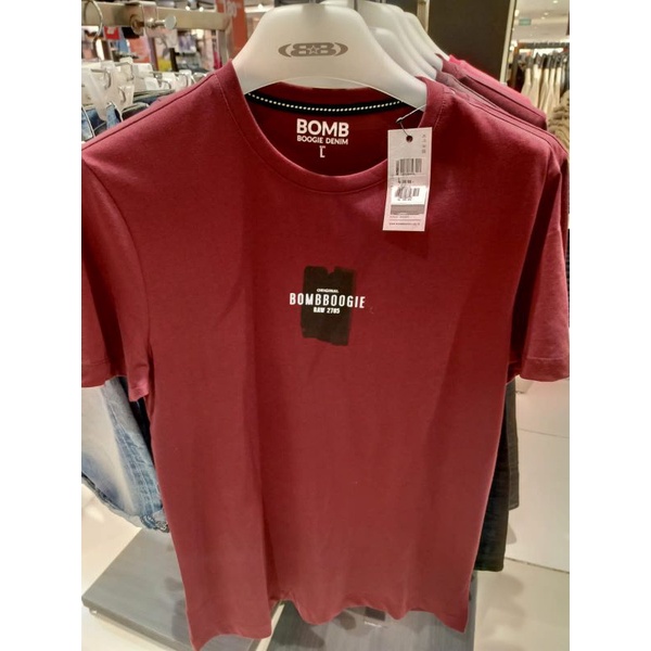 kaos merah atasan pria BOMBBOOGIE original