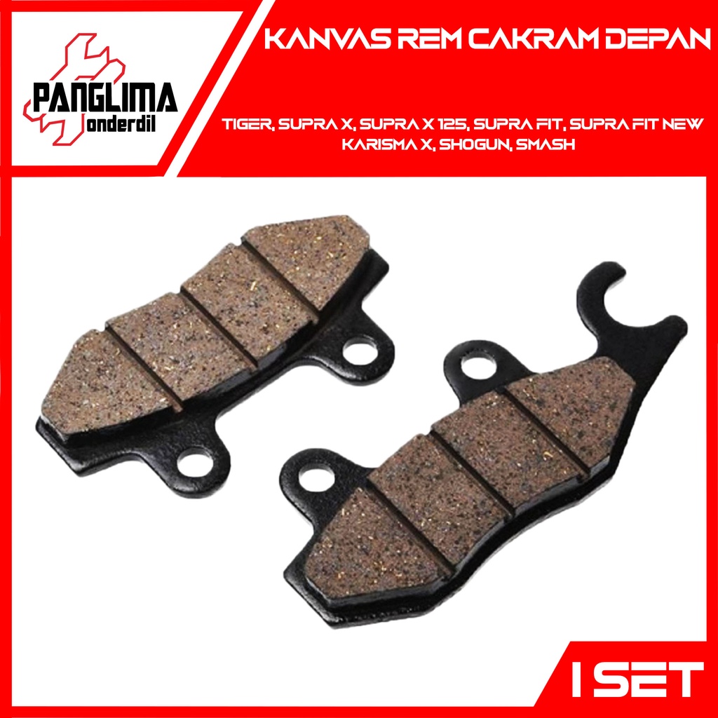 Kampas Rem Cakram Depan Supra X 125-Fit New &amp; Tiger &amp; Karisma &amp; Revo 100 &amp; Shogun 110-125 &amp; Smash &amp; Ninja 150-250 &amp; Satria FU 2 Tak &amp; CS1 &amp; Kaze &amp; Athelete Kanvas Discpad-Diskpad-Disc-Disk- Pad