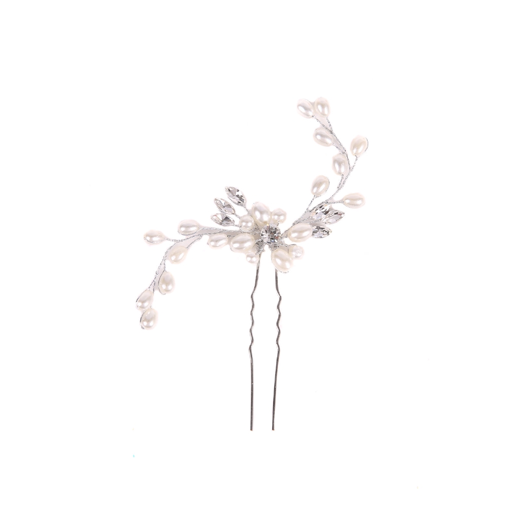 Vintage Wedding Bridal Pearl Flower Crystal Hair Pins Bridesmaid Clip Side Comb