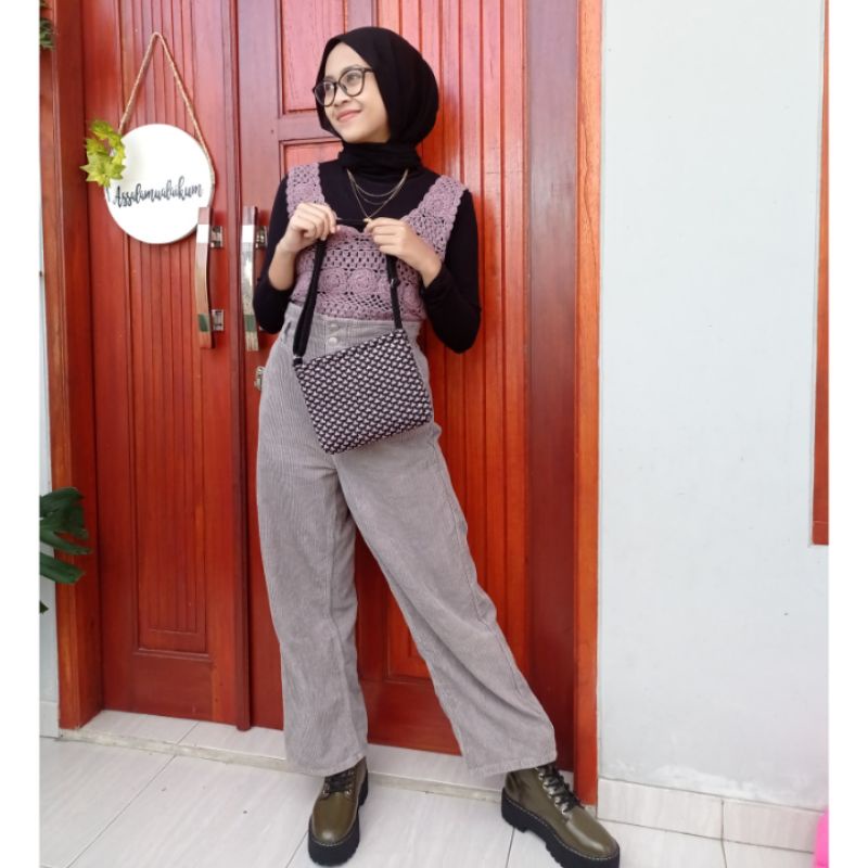 Tas Selempang Rajut Motif &quot;Ellea&quot;