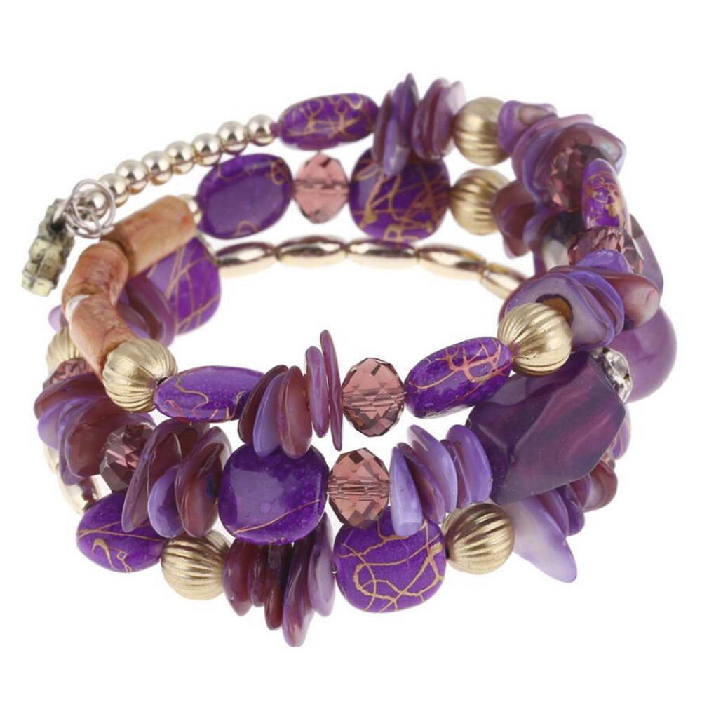 Hu Hu Hu Hu Hu Alat Bantu Pasang Kacamata♡ Gelang Tangan Manikmanik Kaca Multi Layer Gaya Etnik Bohemian Untuk Wanita