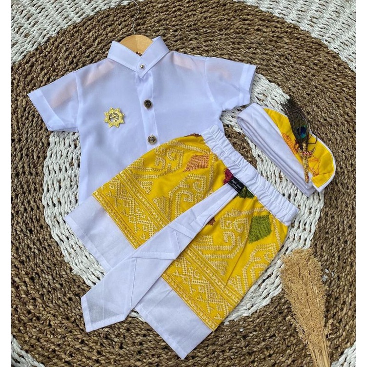 Setelan pakaian / baju / busana adat Bali anak laki-laki / cowok- Set kamen udeng 1-5 tahun