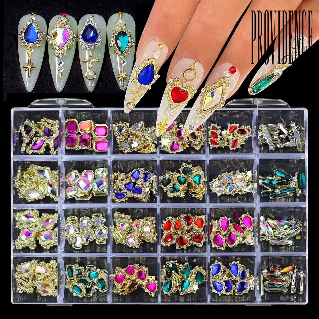 1 Kotak Ornamen Kristal Berlian Imitasi Glitter Bentuk Hati Multiguna Untuk Nail Art