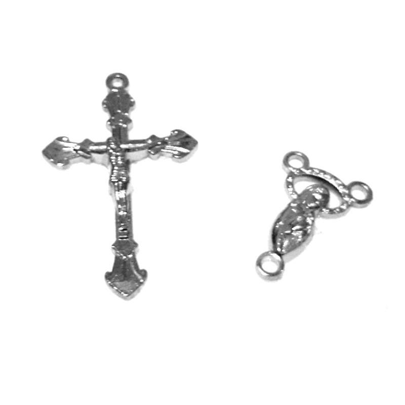 Paket Liontin Kalung Salib Rosario dan Harces /Set buat Rosario