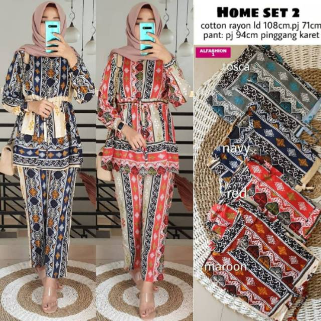 Home Set 2, setelan, setelan wanita, setelan muslim, setelan modis, setelan kekinian, setelan ootd