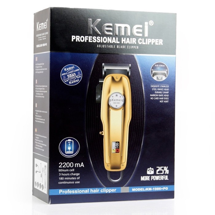 Kemei 1986PG Alat Mesin Cukur Rambut CAS Hair Clipper Trimmer LCD KM1986PG KM-1986PG KM-1986-PG