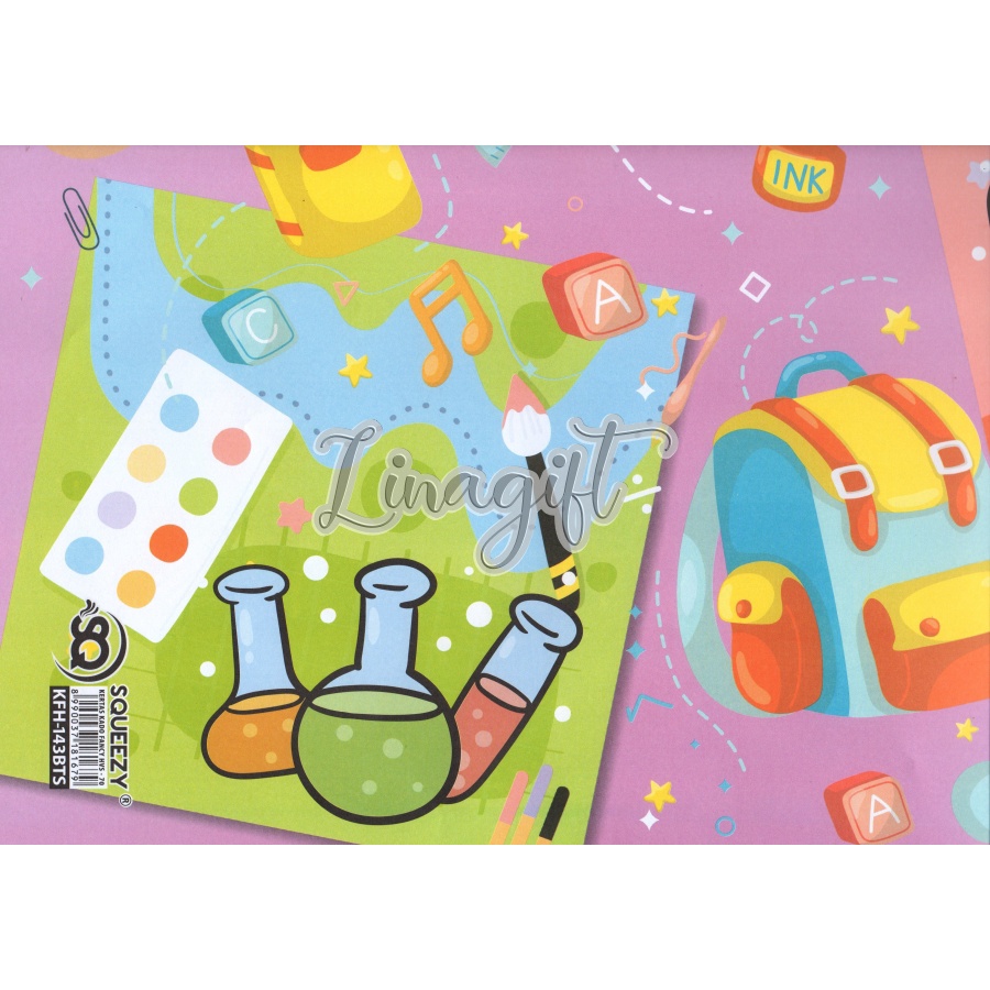 ( 5 Lembar ) KERTAS KADO SQ  DOFF - GIFT WRAPPING PAPER SCHOOL / SCHOOLLING / SMART / BOOKS - GRADUATIN SEKOLAH L