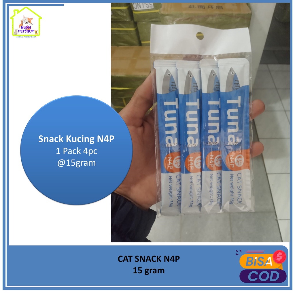 Snack Kucing 1pack 4 pc - Snack N4P snack kucing Adult Kitten Cream Basah Hewan Setara Meo Creamy Makanan Hewan Vitamin