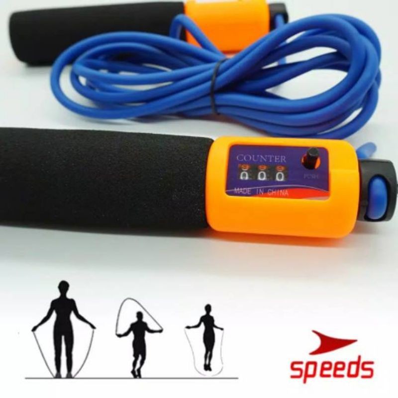 SKIPPING SPEEDS LX201-1602 LOMPAT TALI / JUMP ROPE SOFT HANDLE WITH COUNTER 3 DIGIT