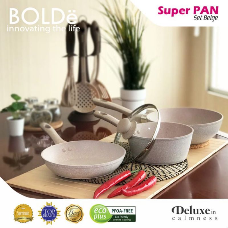 Super PAN original BOLDe ( 3 pcs Panci Keramik berkualitas Tinggi)