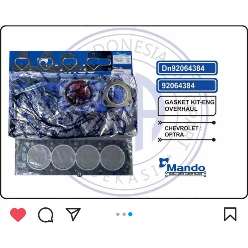 Paking set chevrolet optra 1800cc