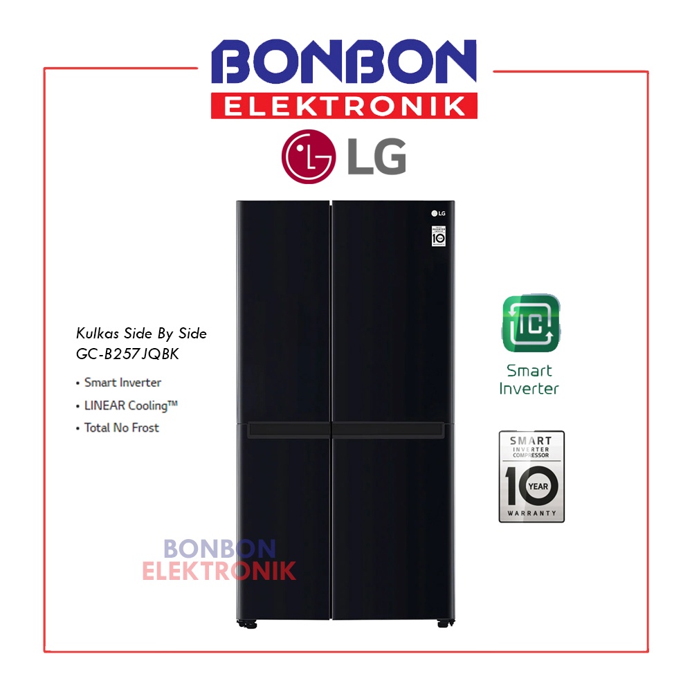 LG Kulkas Side By Side Smart Inverter GC-B257JQBK UltraSleek Door 643L