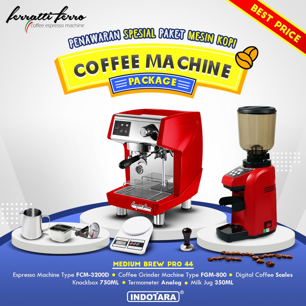 Paket mesin kopi Espresso Medium Brew Pro 43 - 44 - 45