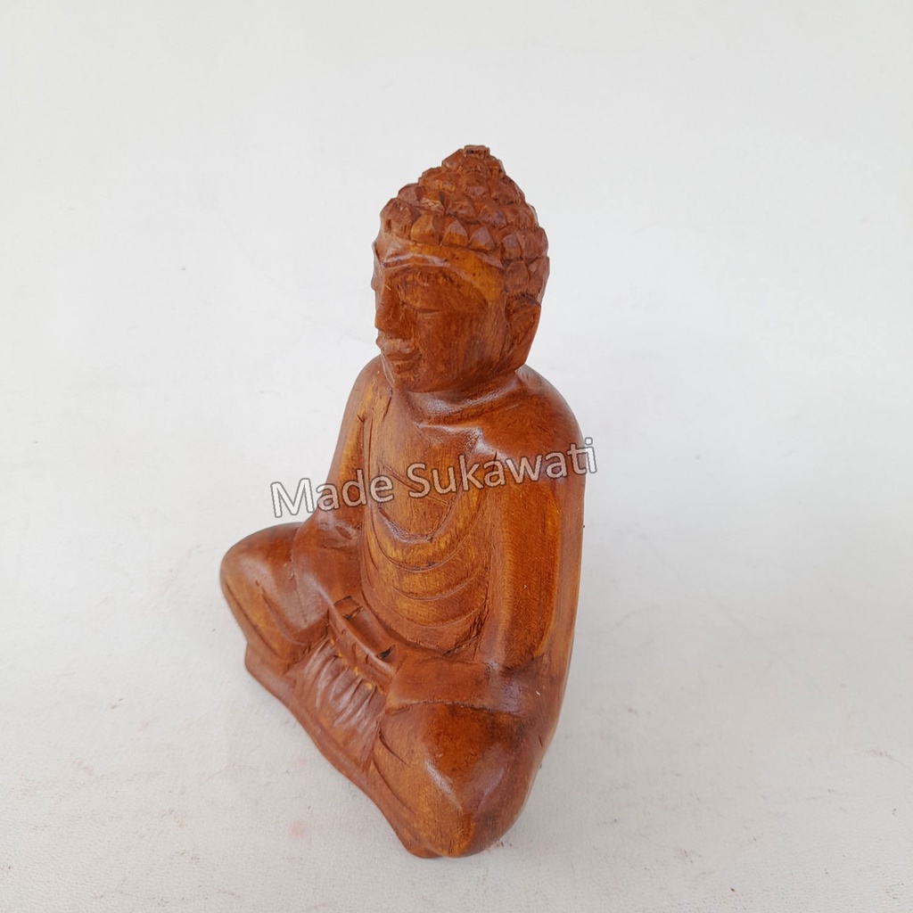 Patung Kayu Budha duduk kerajinan tangan handmade bali