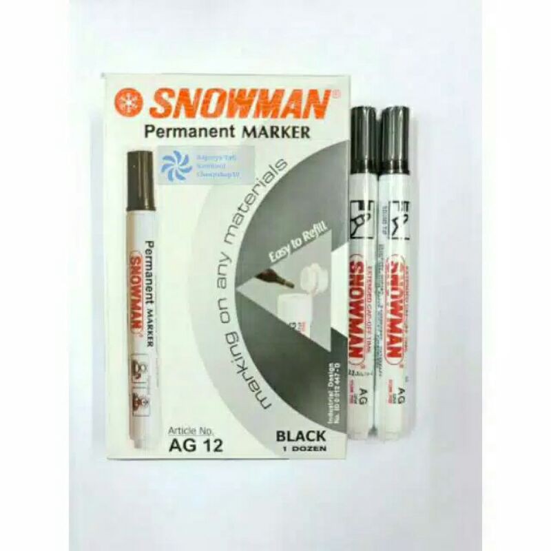 

Spidol Permanent Marker AG-12 Snowman Per Pcs