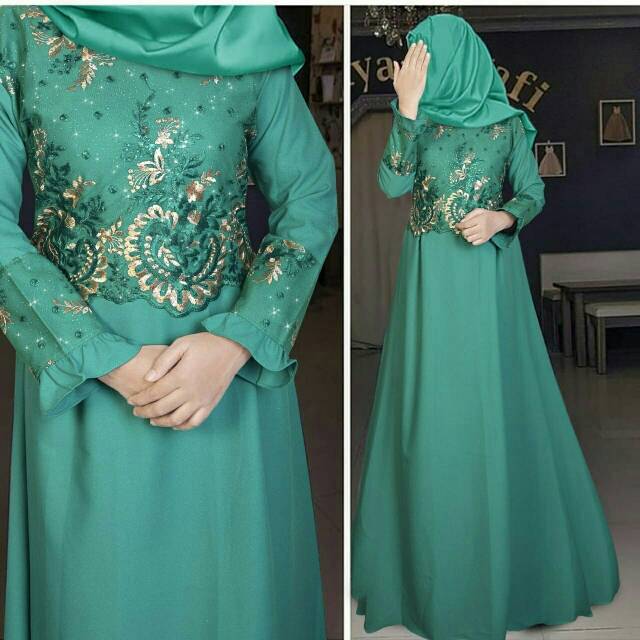 Maxi Queeny Elegant c pakaian wanita fashion muslim maxi dress muslim