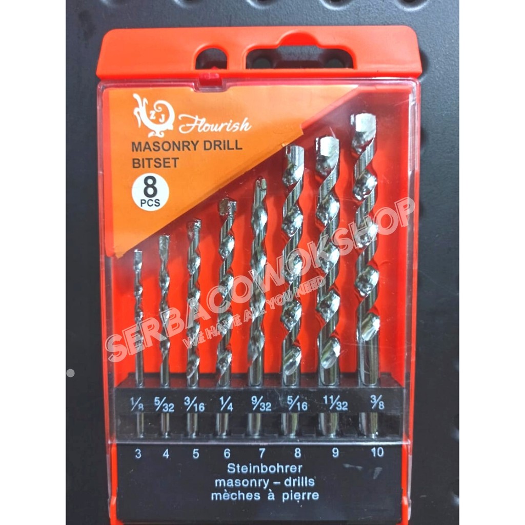 Mata Bor Set Beton 8 Pcs 3 mm - 10 mm Masonry Drill Bitset Termurah Berkualitas