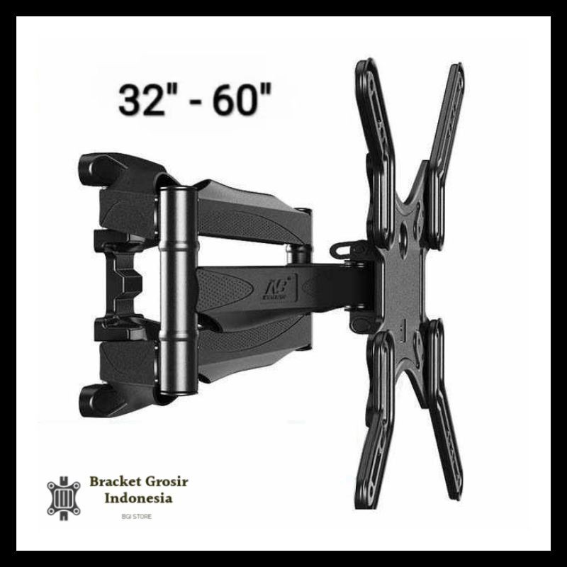 Bracket tv 70 60 55 50 49 45 43 40 inch swivel 4 arah premium model