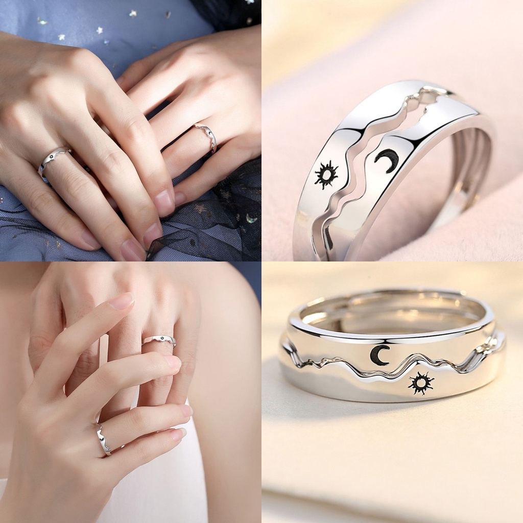 【COD Tangding】2pcs / set Cincin Adjustable Desain Simple Element