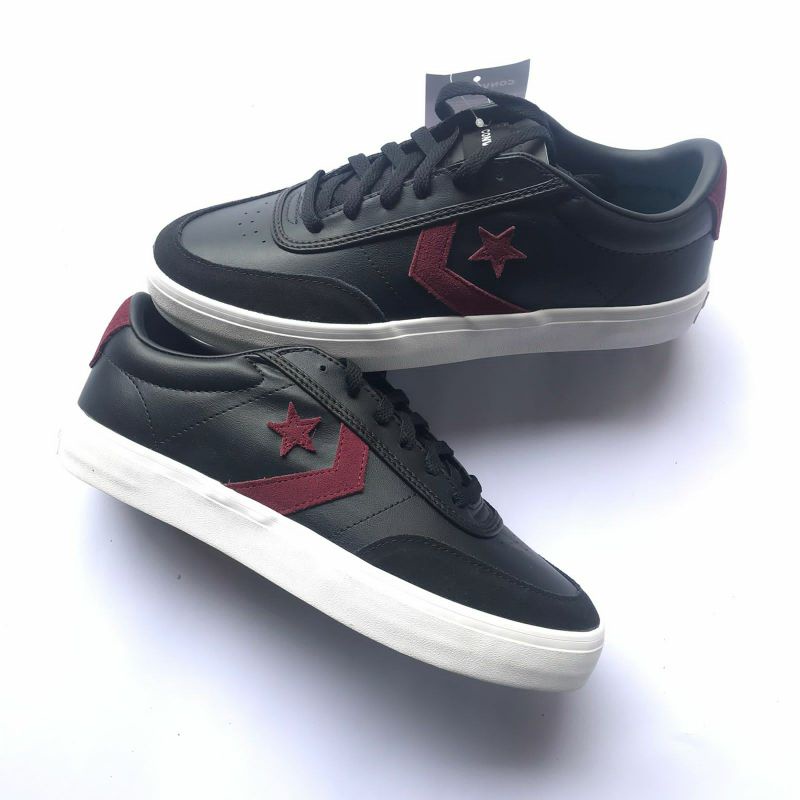Converse Courtland Ox Black Dark Burgundy