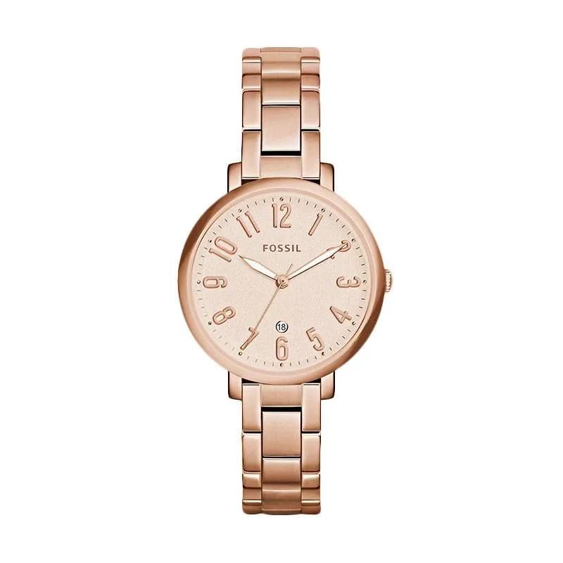Fossil Jacqueline Date Rose Gold Stainless Steel Watch Original - ES3970 - Jam Tangan Wanita - Fossi
