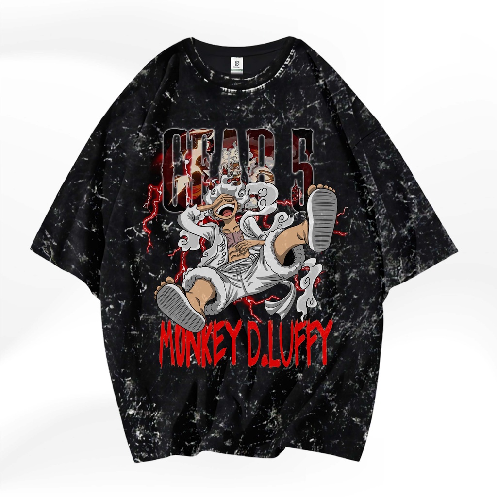 ONE PIECE LUFFY OVERSIZE (STONE WASH)KAOS ONE PIECE ANIME VINTAGE T-SHIRT