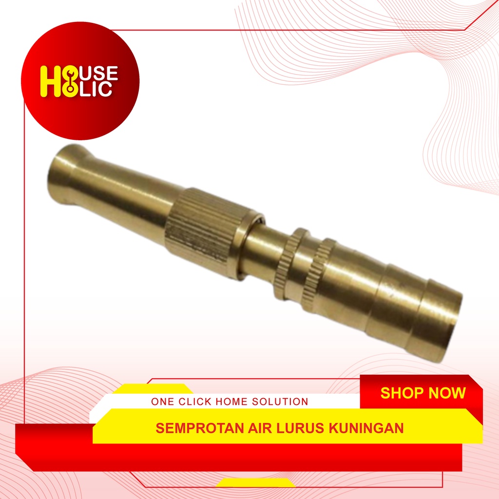 Semprotan Air Lurus Kuningan Putar / Kepala Selang Brass Hose Nozzle